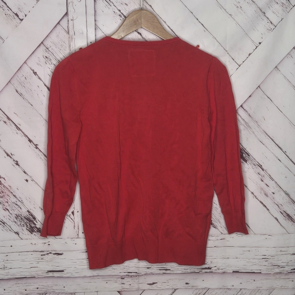 Bella Bird Valentine's Day Holiday Buttoned Down Sweater Cardigan - Picture 3 of 6